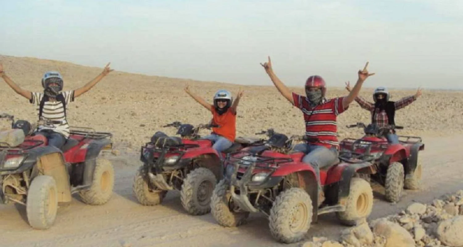 Explore Sunset Desert Quad Bike Safari with Camel Ride and Bedouin Dinner From Hurghada for 1 days with Egypt Gift Tours and discover unforgettable experiences - Photo 2